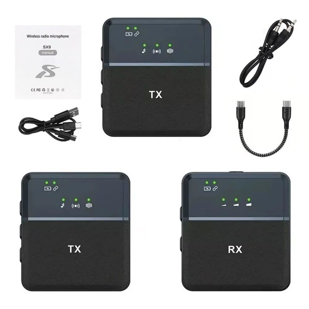 Microfono Inalambrico Solapa Tipo C Sx9 Doble Audio Para Smartphone